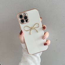 苹果12mini手机壳适用于iPhoneXR电镀xs蝴蝶结11Promax直边X精孔8