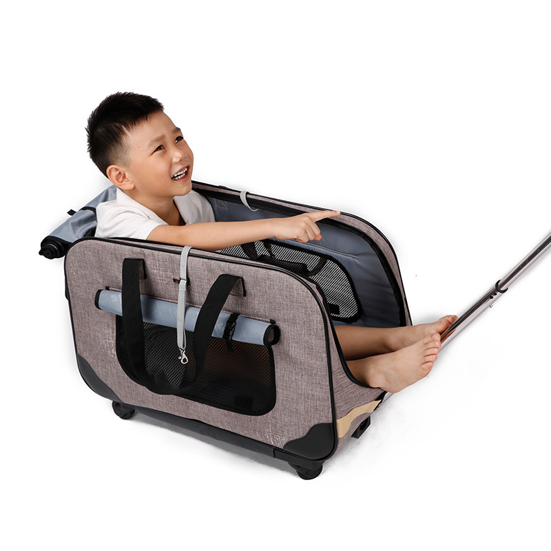 DODOPET pet trolley box dog out trolley bag foldable cat pet trolley breathable suitcase