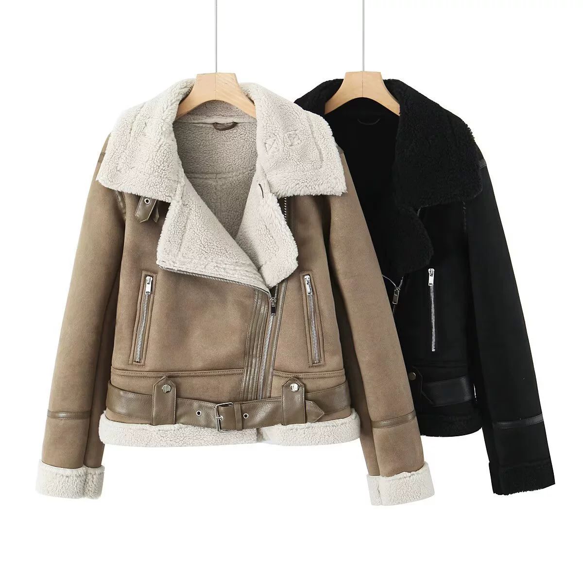 Winter Double-Sided Velvet Windproof Jacket, European Style, Thicker Insulation