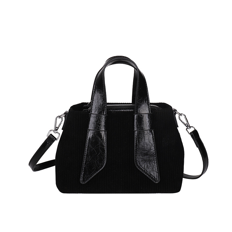 Bolso de terciopelo transfronterizo para mujer 2024 nuevo bolso de mujer de gran capacidad de pana de moda bolso de costura de color de contraste de moda