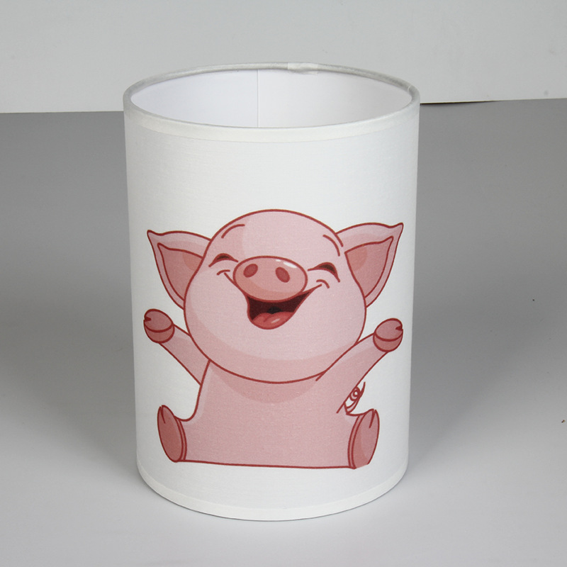 Pantalla de Lámpara Plana Pequeña con Patrón Impreso, Pantalla de Lámpara Colgante Redonda y Cuadrada con Patrón de Animales de Dibujos Animados, Logotipo Personalizado Creativo al por Mayor