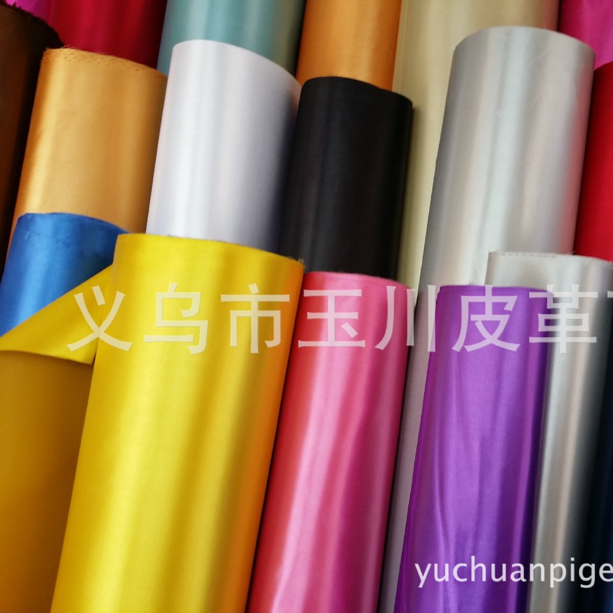 色丁发泡丝光革箱包手袋化妆包米高发泡涤丝纺牛津布