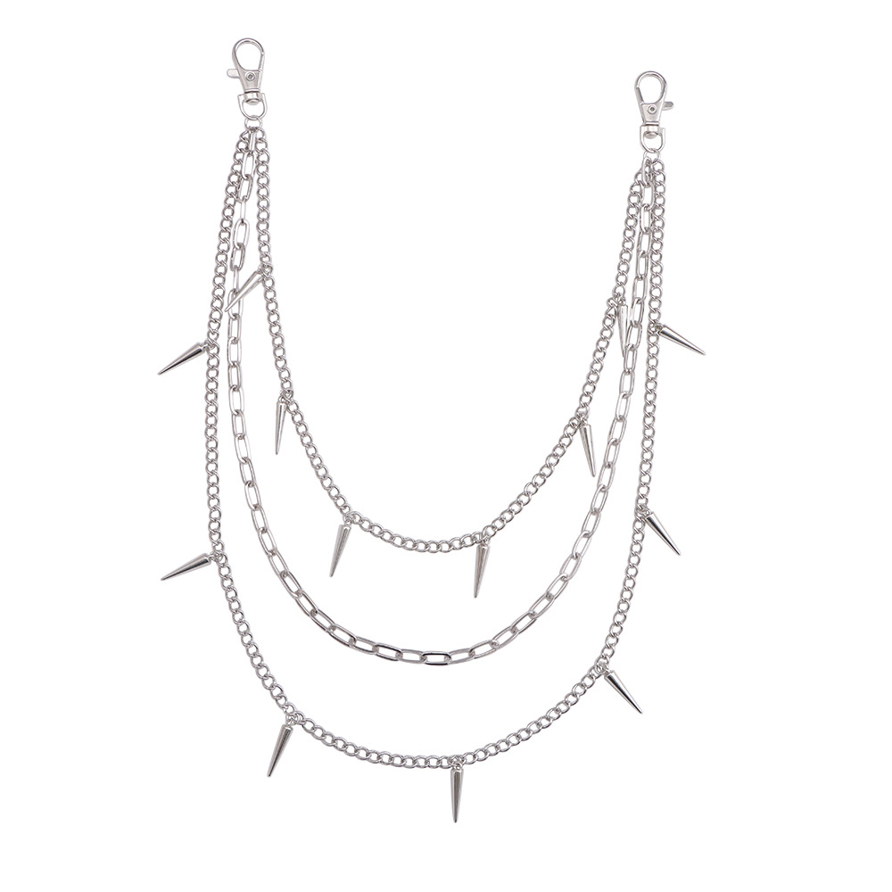 Herre punk buksekæde nitter geometrisk hip-hop stil_voghion.com