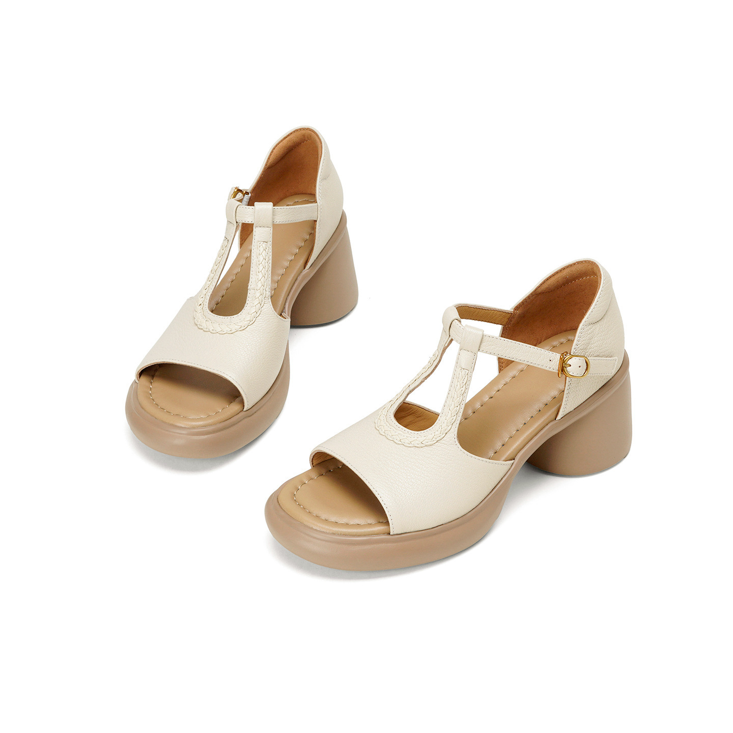 Sandal cao gót nữ quai ngang da cừu gót dày 7 cm, kiểu dáng thời trang — đen chi tiết 17