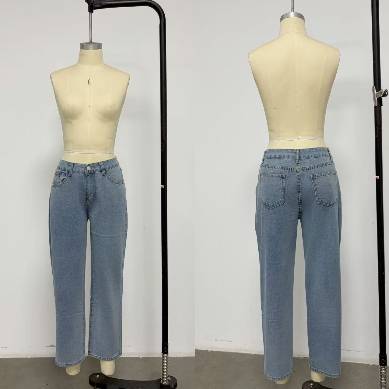 Men's Clothing Retro Style Jeans, High Street Wide Leg Loose Straight Leg With A Stylish Drape._mkmklike.com