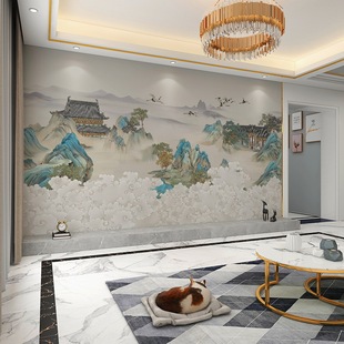 Wallpaper 8D Stereo Song Aesthetic Landscape Background Wall Cloth Living Room Decoration Wallpaper Bedroom Popular Wall Cloth Mural