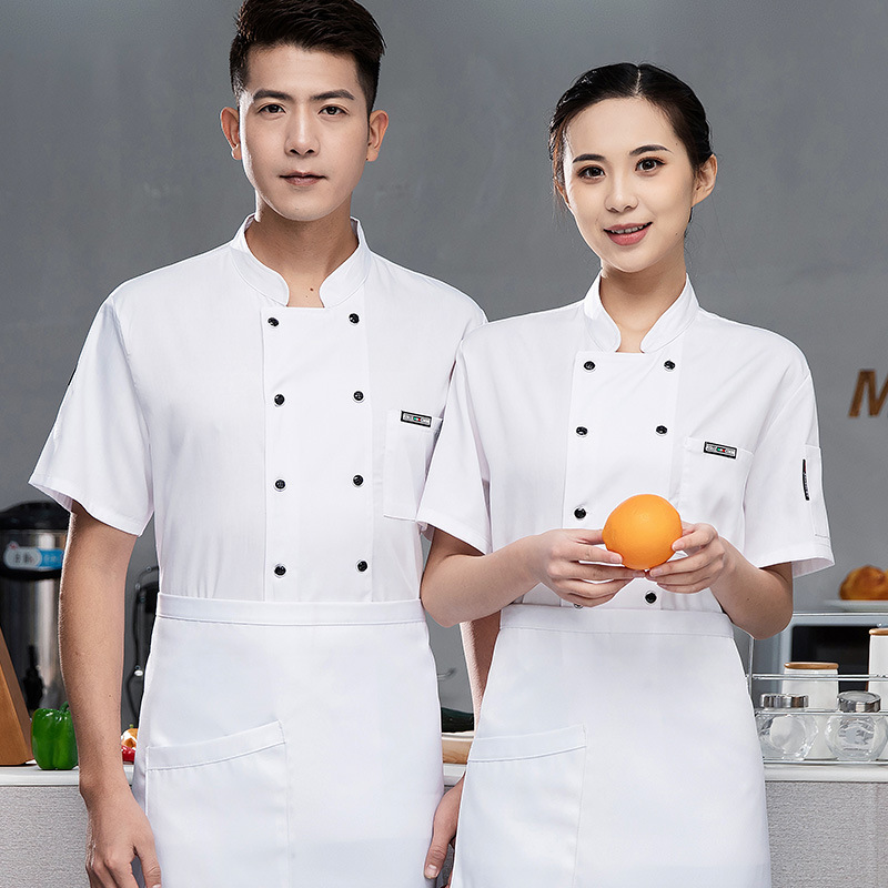 Ropa de chef de calidad, manga corta, espalda de verano, red transpirable, ropa de trabajo de chef, ropa de cocina de hombre de manga larga, ropa de trabajo de catering