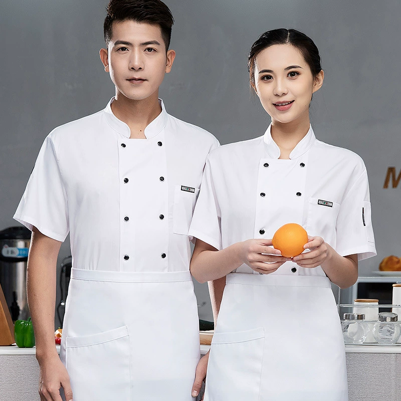 Качество одежды шеф-повара с короткими рукавами Летняя спина дышащая сетка шеф-повара рабочая одежда с длинными рукавами мужской кухни столовая одежда