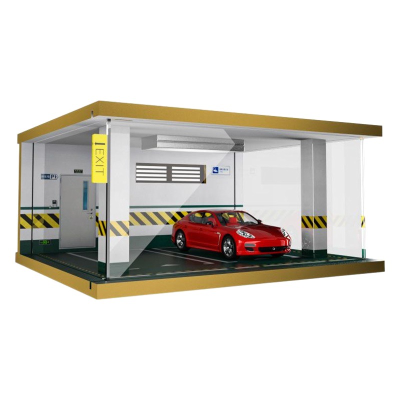 Comercio exterior al por mayor transfronterizo 1 24 simulación modelo de coche estacionamiento modelo escena garaje pantalla con decoración ligera