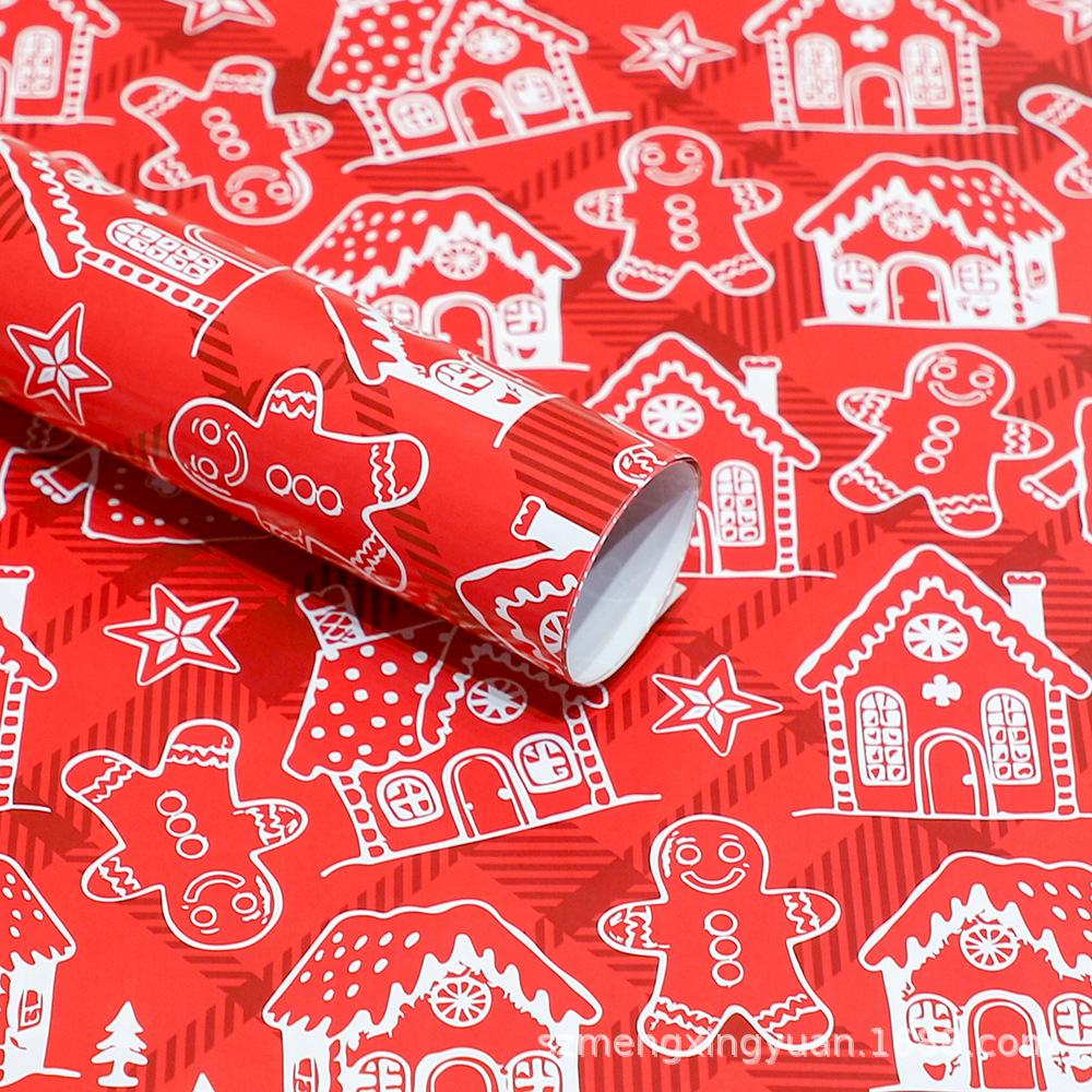 80g nueva decoración de Navidad regalo caja de regalo papel de embalaje DIY papel decorativo cubierta de libro de Corea del Sur papel de color de dibujos animados