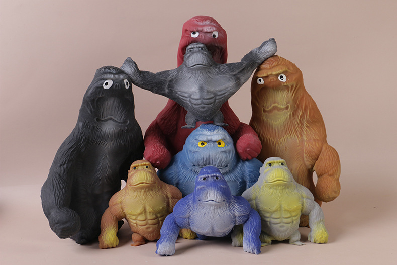 60g Weight Fidget Toys, squishy toy Toys Type TPR Material Orangutan Pattern Cartoon Style, Basic Style Total Huang Decompression Gorilla Toy Big Mouth Donkey Decompression Squeezing Toy Sand Carving Vent Artifact Bobo Chicken Internet-Famous Toys 8