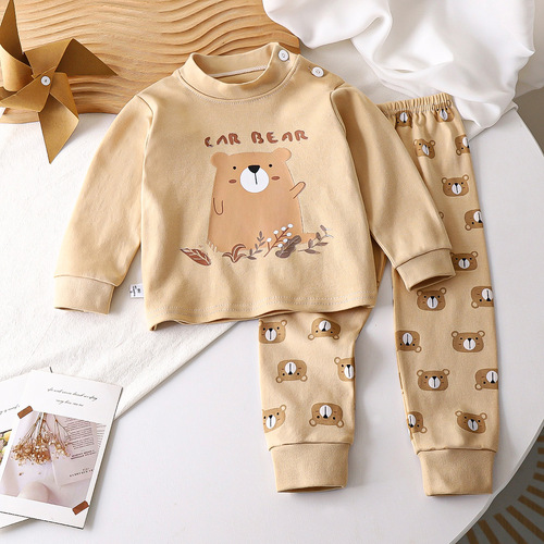 Children's underwear set pure cotton pajamas girl child autumn clothes autumn pants all-cotton boy child home clothes children's clothing drop shipping casual