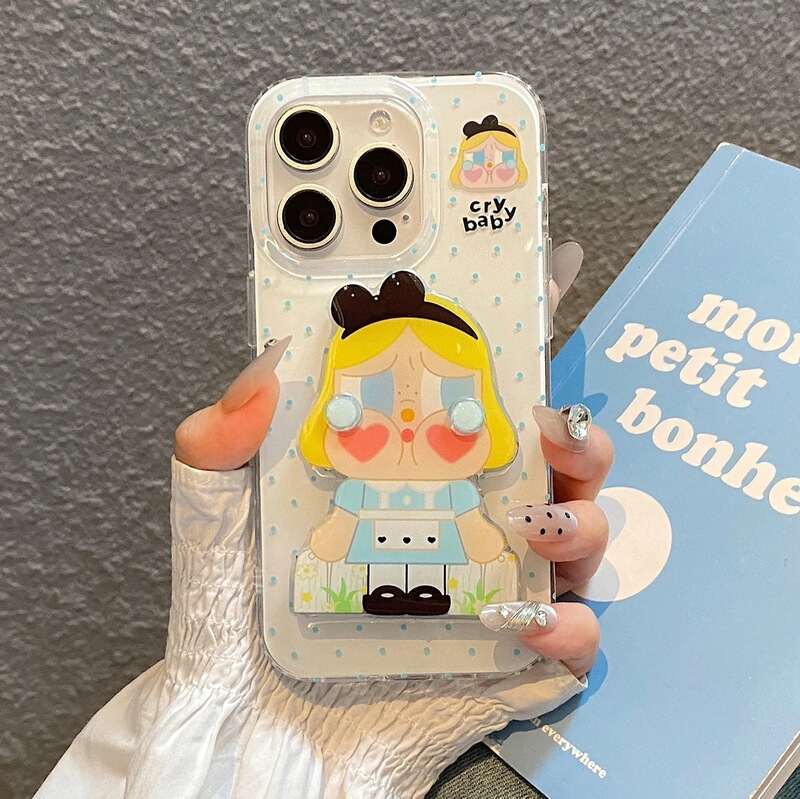 Polka Dot Crying Baby Stand Suitable for iPhone 17 Pro Max Phone Case Huawei P80 Double-Layer Imd Protective Cover Polka Dot Crying Baby Stand Suitable for iPhone 17 Pro Max Phone Case Huawei P80 Double-Layer Imd Protective Cover