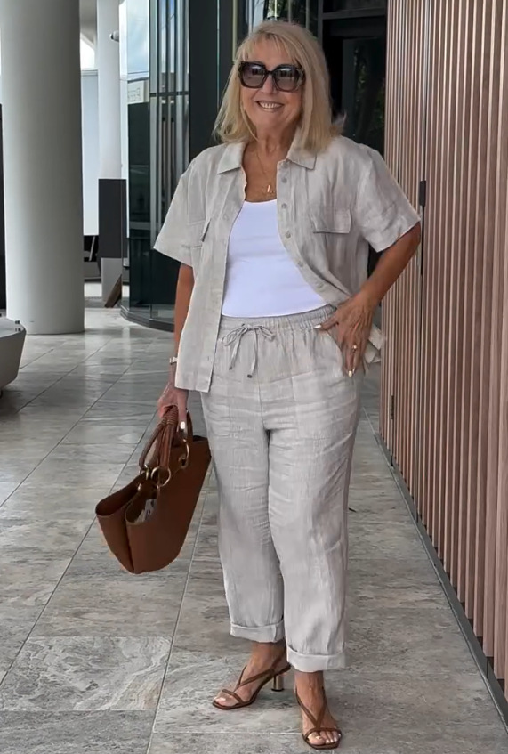 Women's Clothing Women's Casual Cotton Linen Suit Set Lapel Suit Jacket Loose Trousers Style Spring Summer For Formal & Casual For Women_ecoleips.com