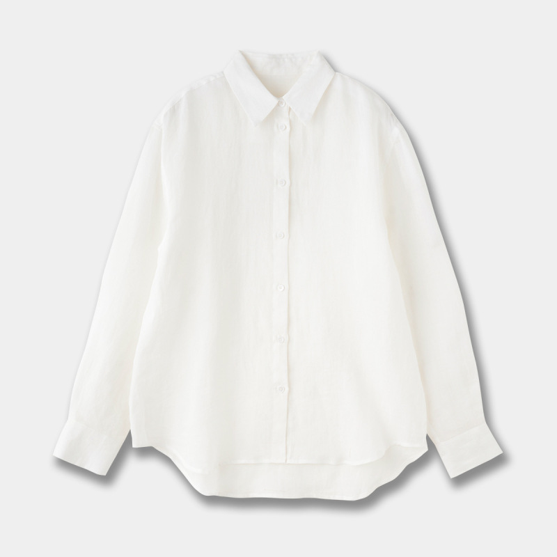 Xiaohe 25 秋の新薄いラミー無地シャツ女性の多用途長袖トップ 1251C2156902|undefined