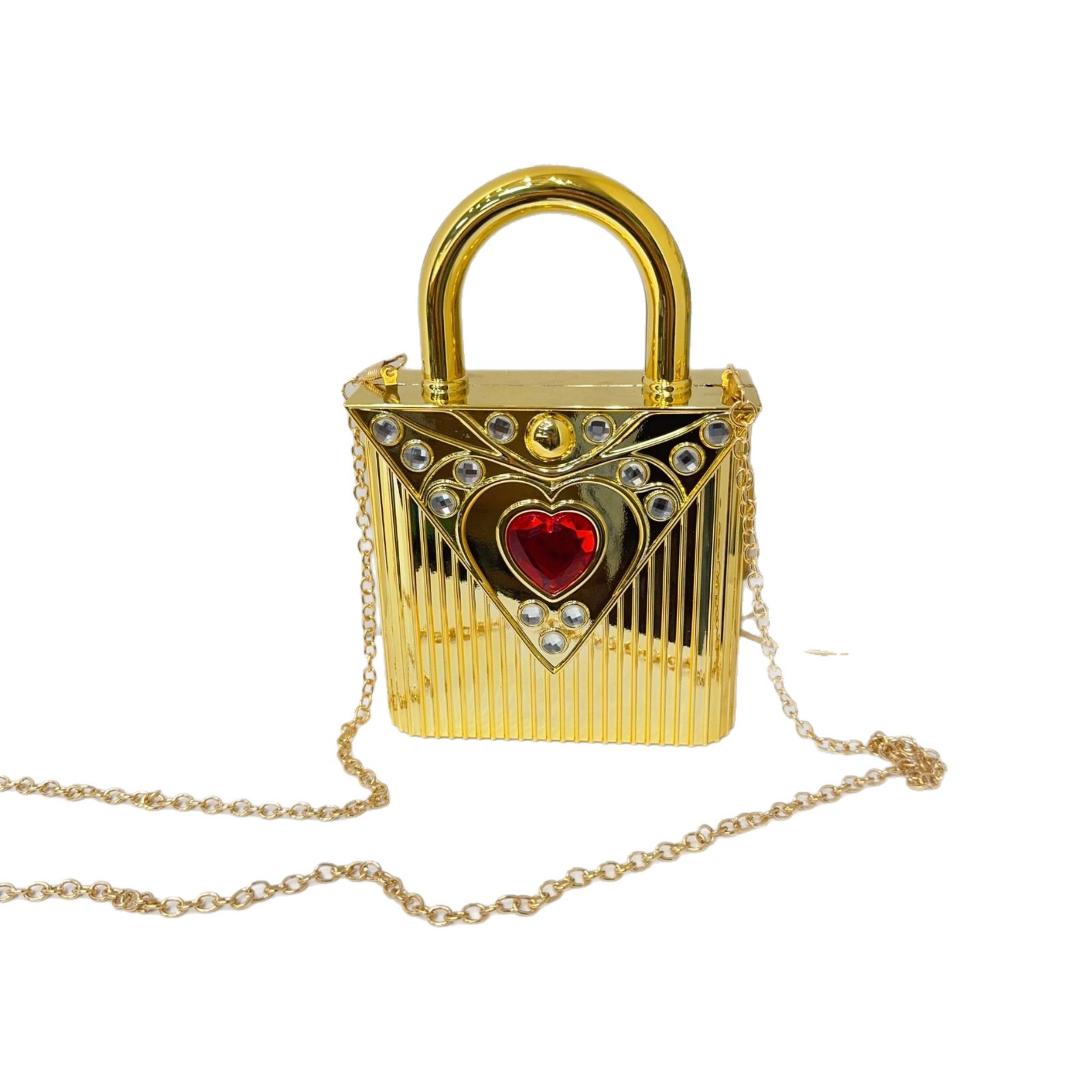 Nuevo diamante amor bolsa de cena mini bolsa acrílica lujosa atmósfera de hombro simple bolsa de mano de noche