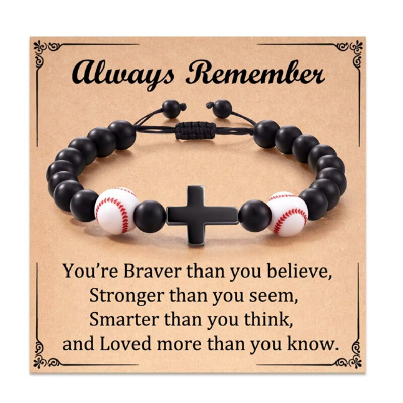 Football beaded bracelet, gift for my son, black matte coach bracelet, tiger eye stone baseball woven bracelet Football beaded bracelet, gift for my son, black matte coach bracelet, tiger eye stone baseball woven bracelet