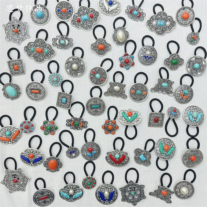 Новая монгольская национальная ветряная веревка для волос Цинковый сплав материал ретро национальный стиль фото путешествия дикий