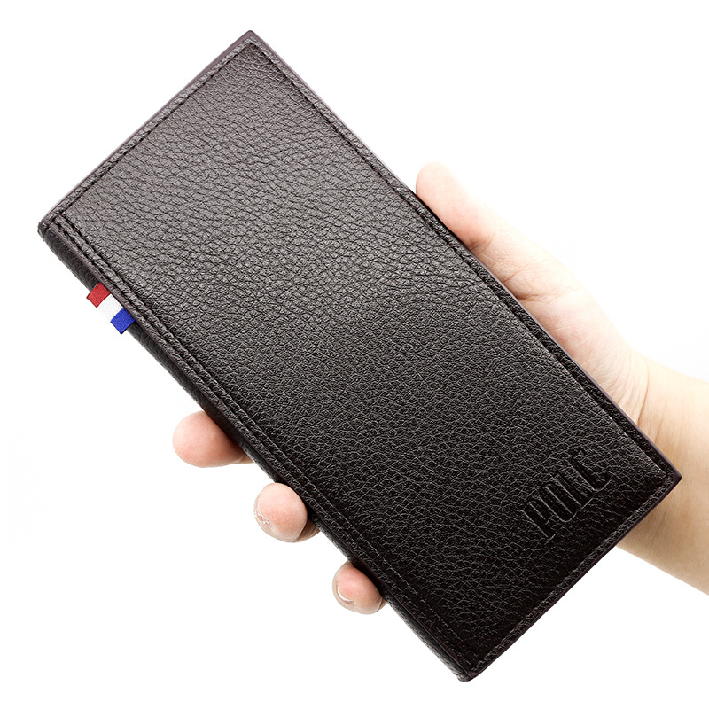 Nuevos hombres de larga cartera simple negocio pu Tríptico de los hombres cartera multi-funcional multi-Tarjeta Bolsa De fábrica al por mayor