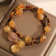 Natural Yellow Tower Crystal Tiger Eye Bracelet Women's Light Luxury Niche Exquisite Double Circle Stacked Wearing Lucid Transfer Bracelet for Girlfriends