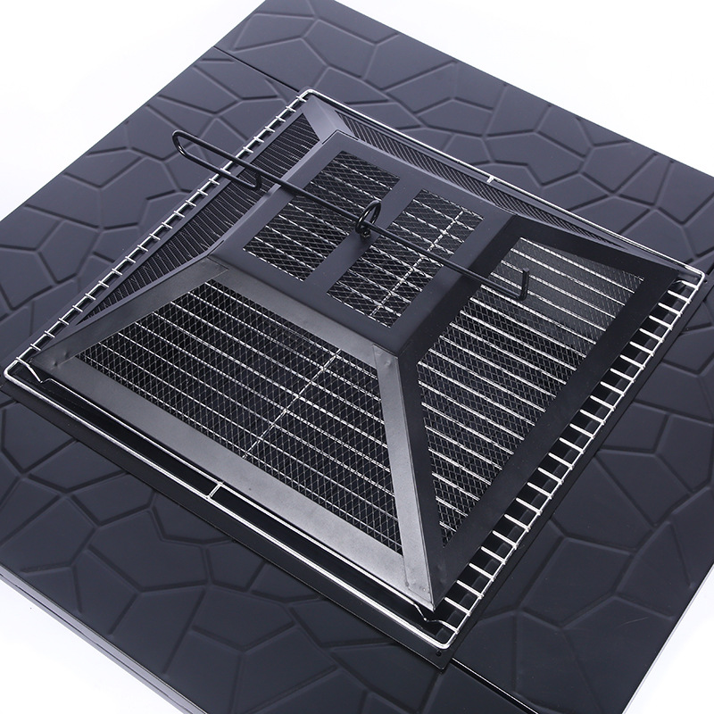 Barbacoa parrilla al aire libre cuadrado pequeña mesa de carbono barbacoa parrilla camping cena barbacoa rack horno de acero inoxidable