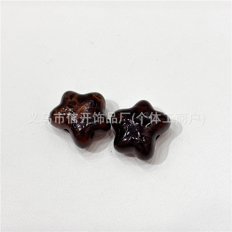 通孔豹纹幸运星串珠笔配件手机钥匙链包挂件diy手工饰品串珠材料|undefined