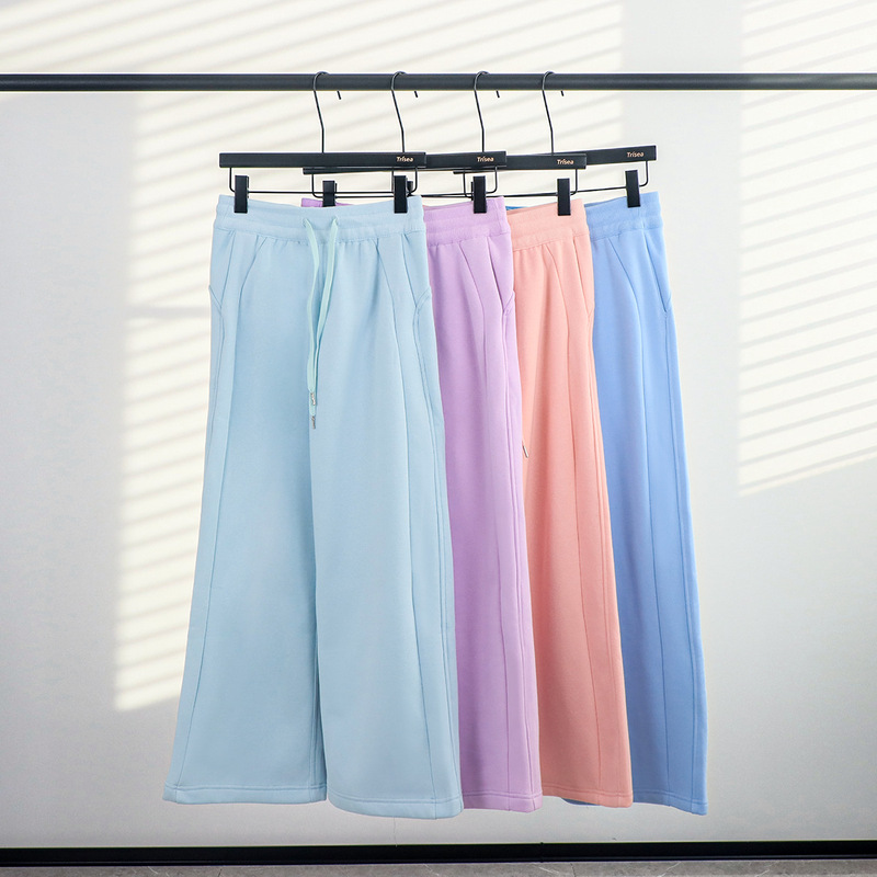 Cross-Border Lulu New Scuba High-Waisted Wide-Leg Pants, Loose Fleece-Lined Straight-Leg Sweatpants, Drawstring Long Pants, Yoga Pants for Women Cross-Border Lulu New Scuba High-Waisted Wide-Leg Pants, Loose Fleece-Lined Straight-Leg Sweatpants, Drawstring Long Pants, Yoga Pants for Women