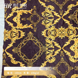 现货供应短毛绒植绒布布料高清大花朵涤纶数码印花面料