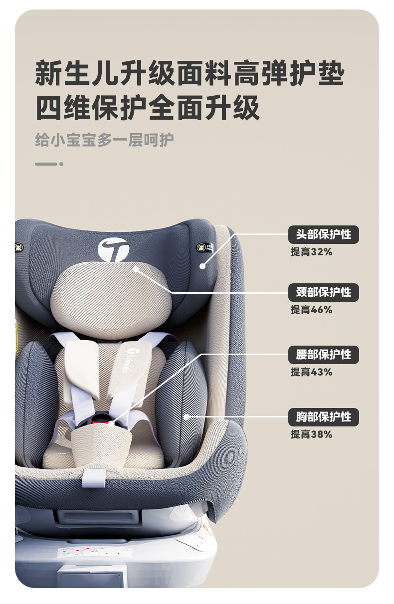 Child safety seat car with 0-12 years old baby car seat can sit and lie i-Size certification