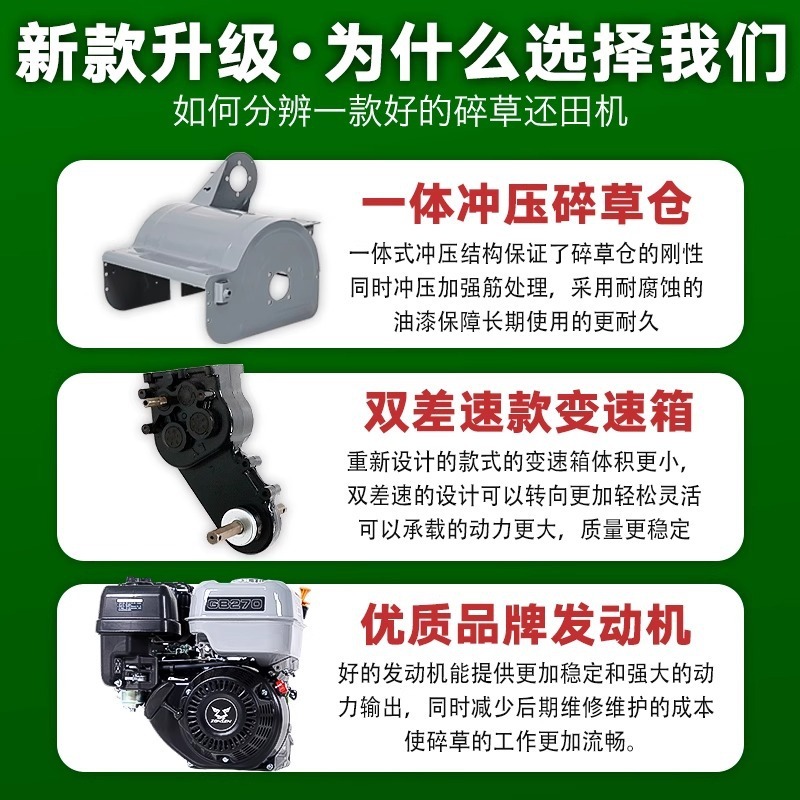 柴油自走式碎草还田机宗申汽油秸秆粉碎机小型农用果园除草割草机|undefined