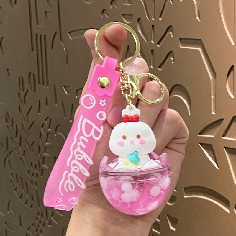 Acrílico en aceite, botella de arena, llavero de animales pequeños, accesorios de bolsa, llavero lindo, adornos colgantes, regalos pequeños al por mayor