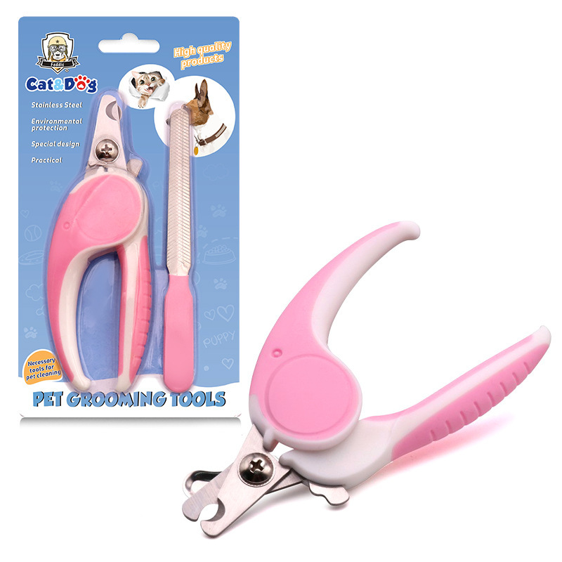 Factory Direct Sales [small Size] Elephant Handle Pet Nail Scissors Pet Scissors with File Pet Cleaning