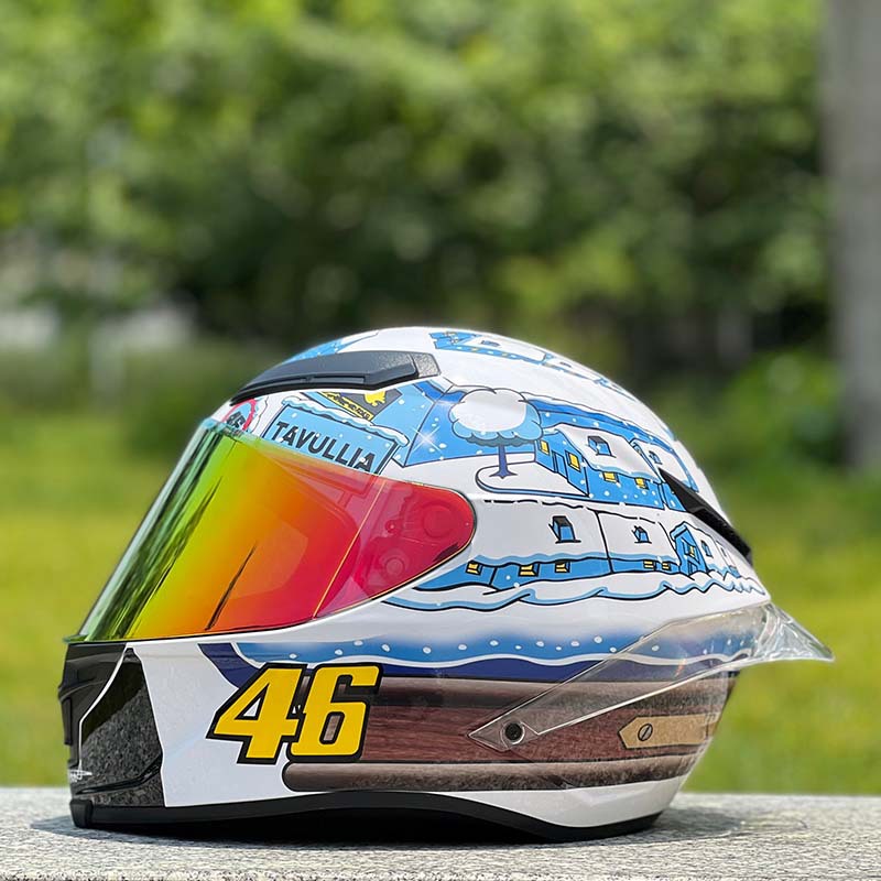 Motuoche Motorcycle Helmet Personalized Snow House Style with Extended Spoiler (Auto Parts and Accessories) - m-snow-house-with-transparent-lens