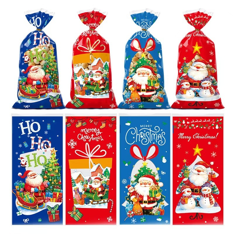 オリジナルクリスマスキャンディ包装袋ポップコーンバッグ OPP フラットポケットシルクバッグ誕生日パーティーギフトバッグ|undefined