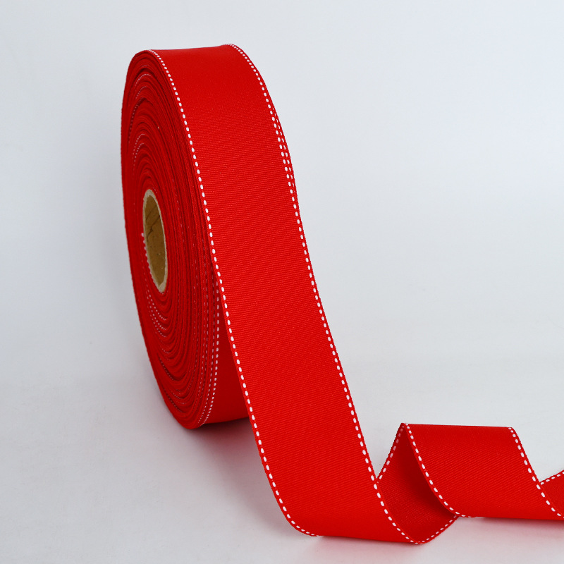 Cinta de poliéster acanalado personalizada al por mayor, punto de puente, punto de salto, caja de cinta, cinturón de borde, accesorios de ropa, cinta de rosca, cinta de bricolaje