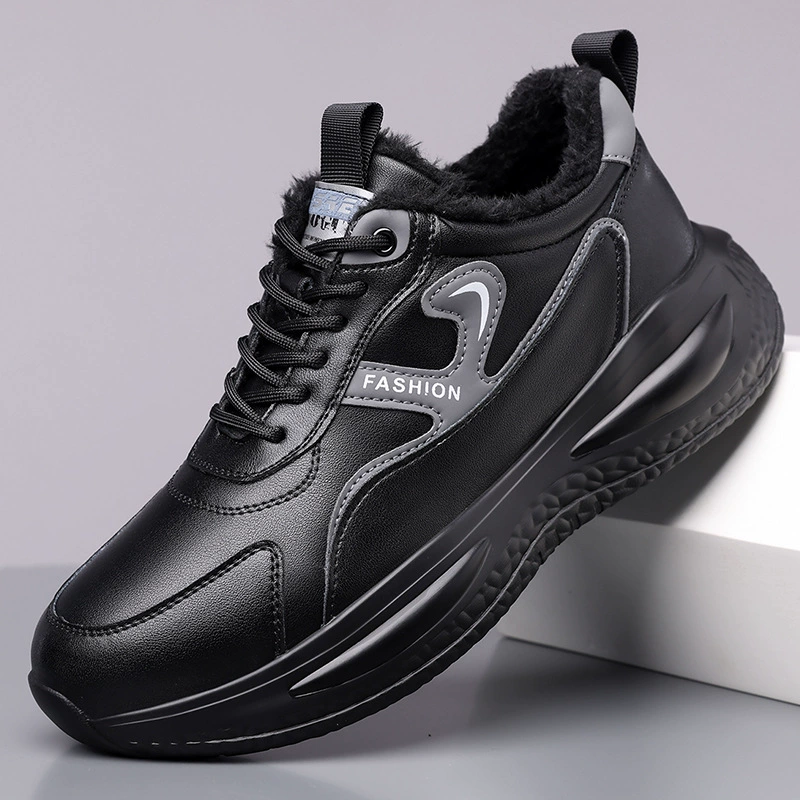 2024 новая мужская обувь зимняя повседневная обувь оптовая продажа бархатная ватная обувь кожаная нескользящая мужская спортивная обувь