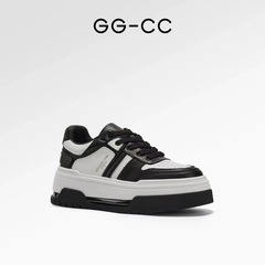 【熊猫靴】GGCC新作高級感本革の色合わせの厚い底が高くなりました。