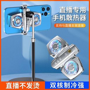 Mobile phone live radiator star with intelligent temperature control digital display semiconductor dual engine back clip mobile phone radiator