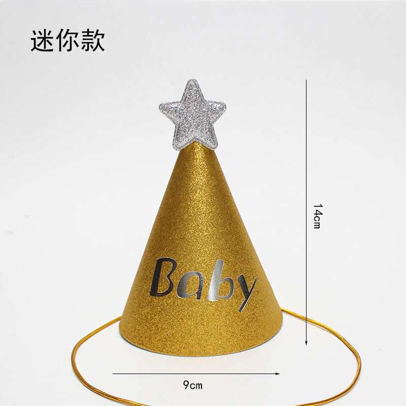 Sombreros de cumpleaños de embalaje independiente, sombreros de fiesta, sombreros de punta, sombreros de fiesta para bebés, sombreros de pastel