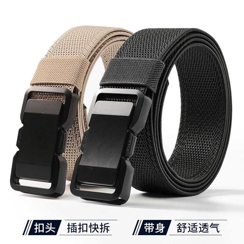 Men's leather buckle casual versatile canvas belt, men's jeans belt, outdoor sports military training tactical belt Men's leather buckle casual versatile canvas belt, men's jeans belt, outdoor sports military training tactical belt