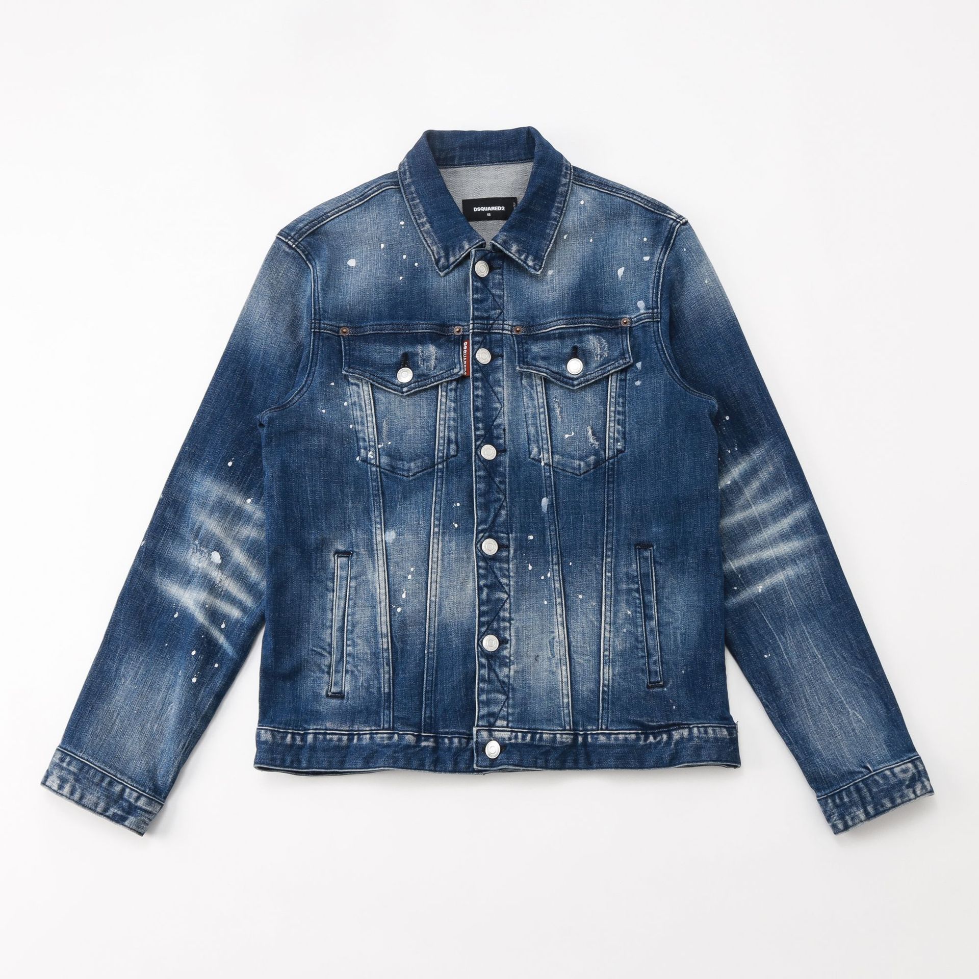 2025 Spring and Summer Fashion Washed Tight Men's God Personality Nightclub Fashion Cat Scratch D2 Denim Jacket Men