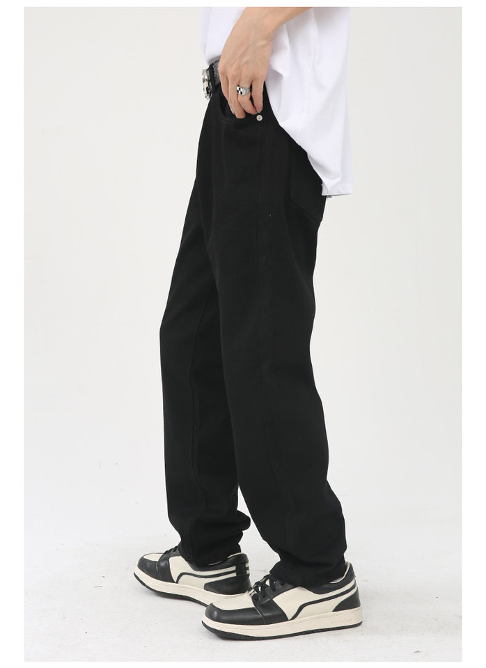 Quần jean nam ống thẳng lửng 9 tấc cạp vừa phong cách Hàn Quốc — Màu xám, Màu đen, Xanh denim, Xanh lam đậm chi tiết 8