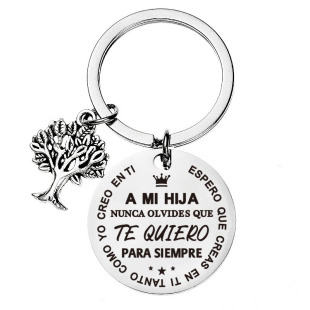 European Spanish Keychain a Mi Hijo/Hija Gift for Daughter and Son Life Tree Double-Headed Snake Accessories