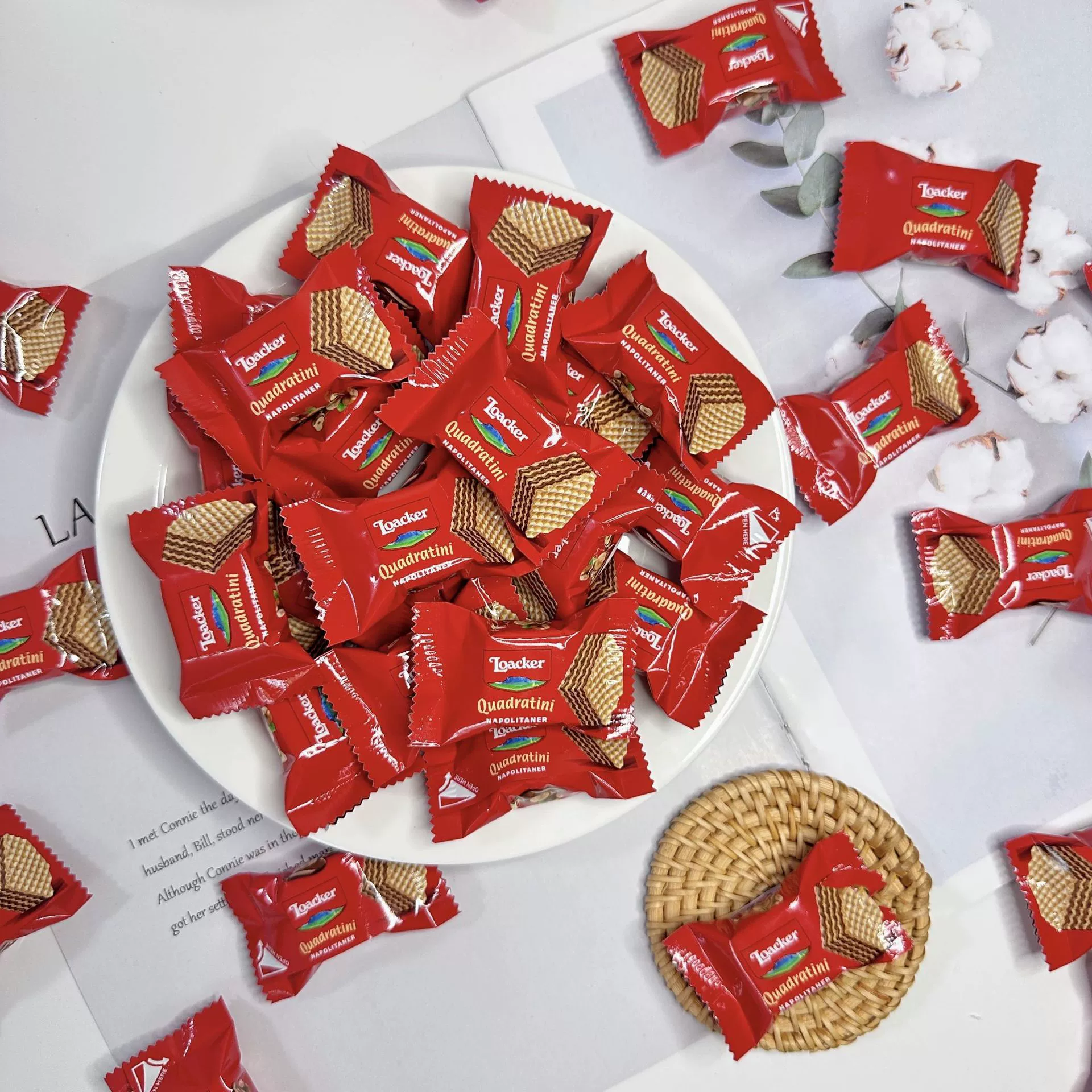 Итальянский Loacker Lei Willious Cookies Свадебные конфеты Свадебные конфеты с ручной подаркой Закуски навалом 3,5 г