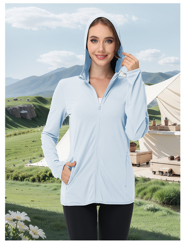 Summer Women's Large Size UV Protection Outerwear, Sun Protective Jacket, UPF 50+, Outdoor Long Sleeve, Export Model