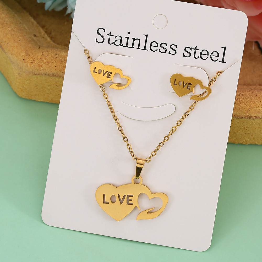 Großhandel Schmuck Einfacher Stil Pentagramm Auge Schmetterling Edelstahl 304 Überzug Schmuck-Set Kabelkette display picture 6
