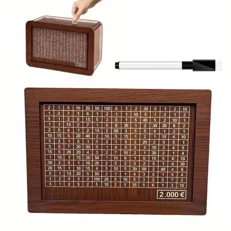 카운터 나무 돼지 저금통 공예 나무 장식품 카운터 홈이있는 국경 돈 상자