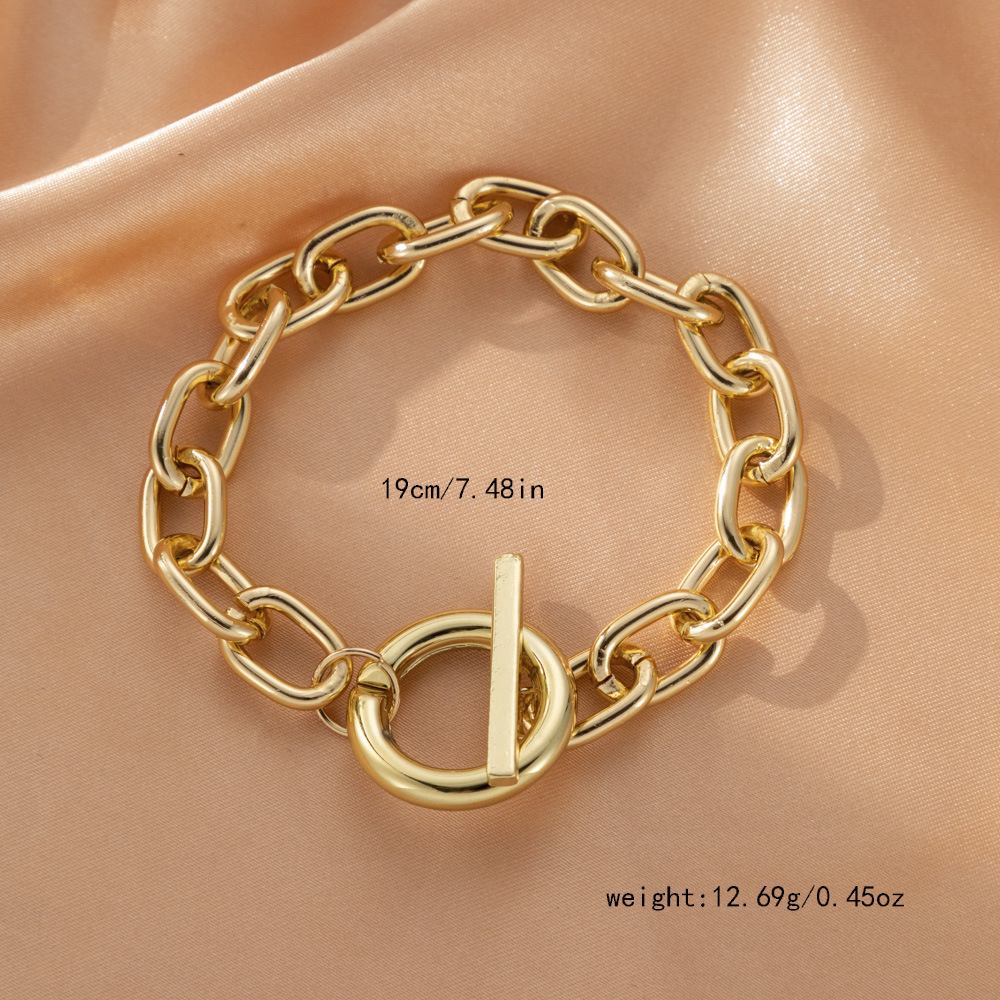 16g Weight Bracelets, Necklace Classification 1 Piece Quantity Street Occasion Alloy Material Geometric Pattern Unisex Gender Plating Design Streetwear Style Streetwear Geometric Alloy Plating Unisex Bracelets Necklace 2