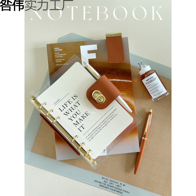 투명한 노트, 고급스러운 루스리프, 비즈니스 업무용 돈 저장 메모장, 수첩, 일기장