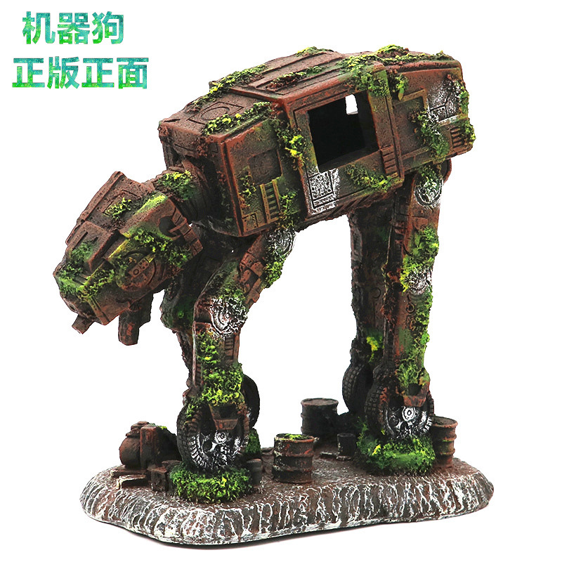 Estilo romano esfinge acuario paisajismo suministros crawler simulación resina Castillo Pirámide pequeño Castillo